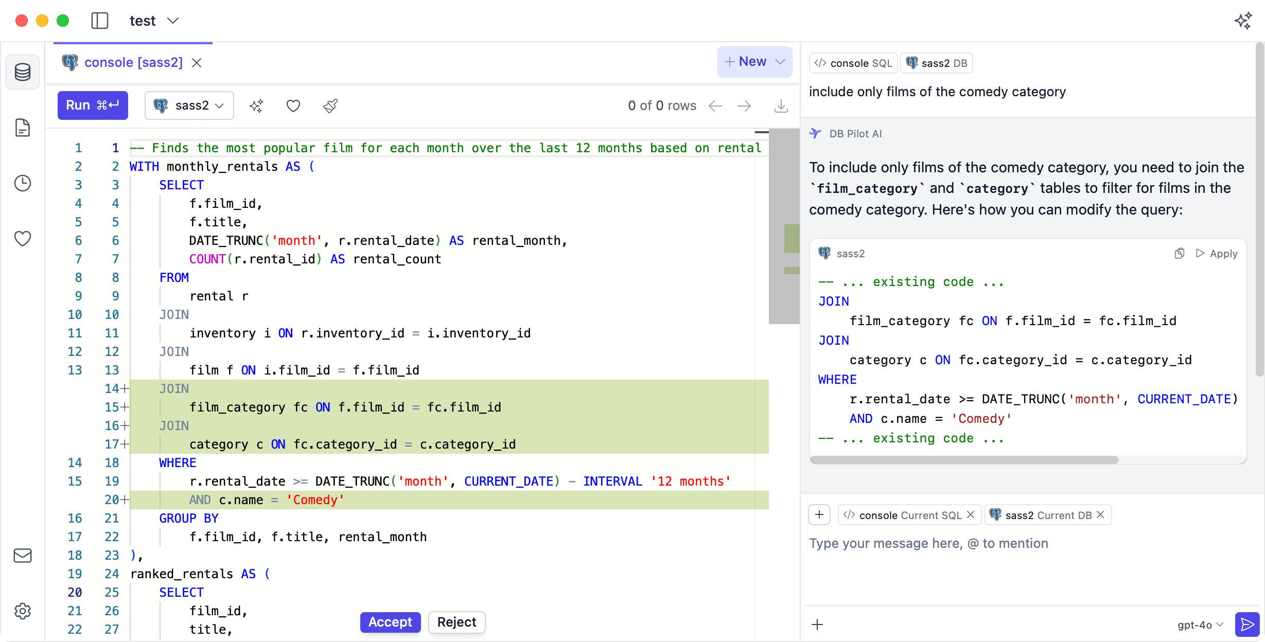 AI Chat applying an edit